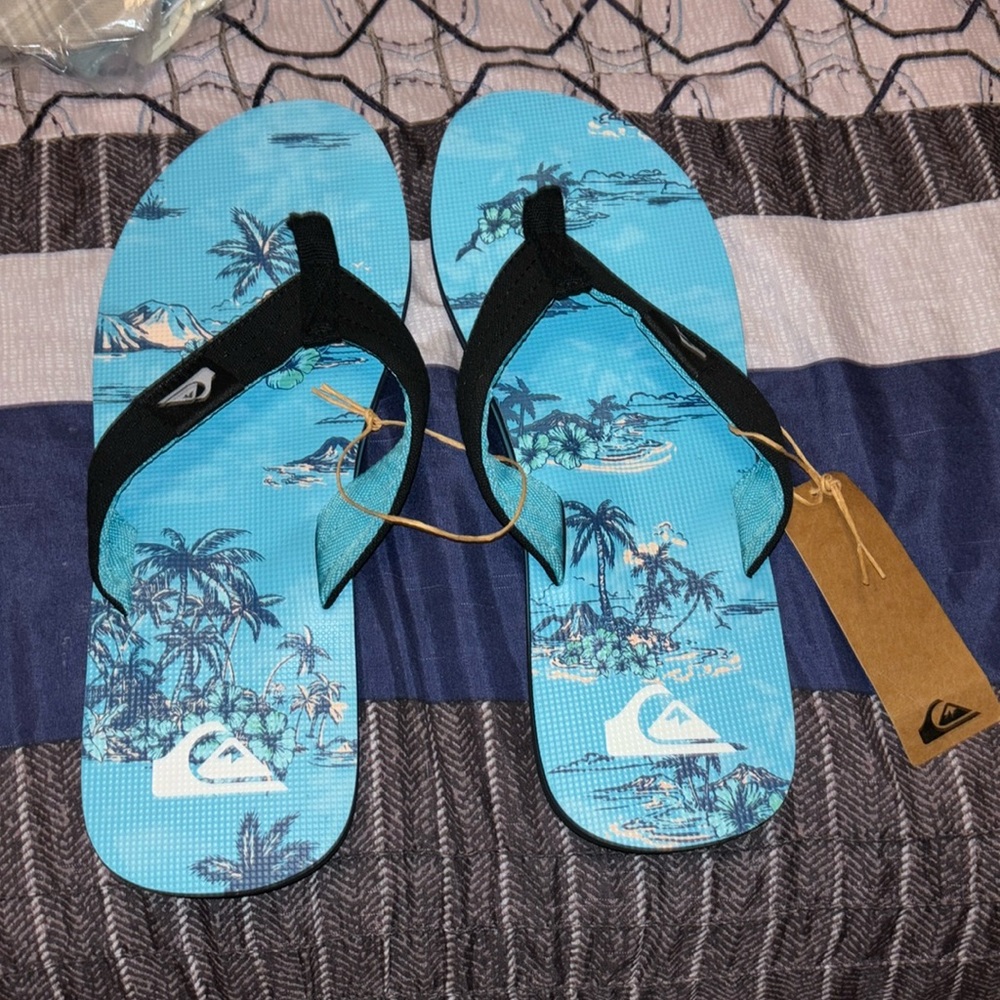NWT Quiksilver Molokai Layback Flip Flops 12 MSRP $28